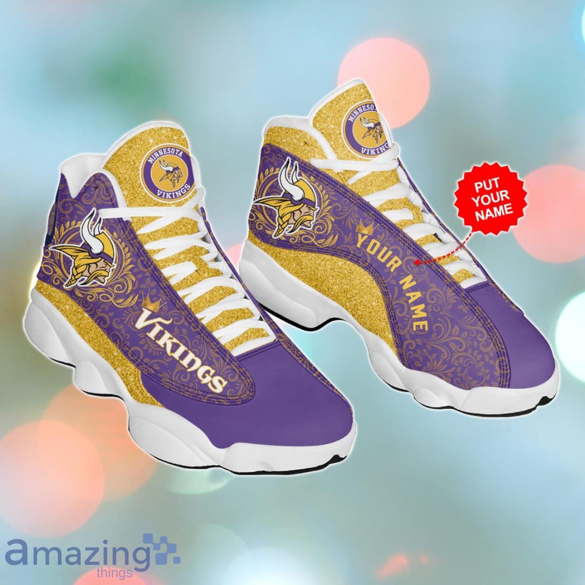 Minnesota Vikings Jordan 13 Sneakers Custom Name Unique Gift For Men And  Women