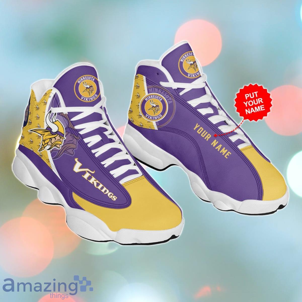 Minnesota Vikings Air Jordan 13 Sneakers Shoes Custom Name