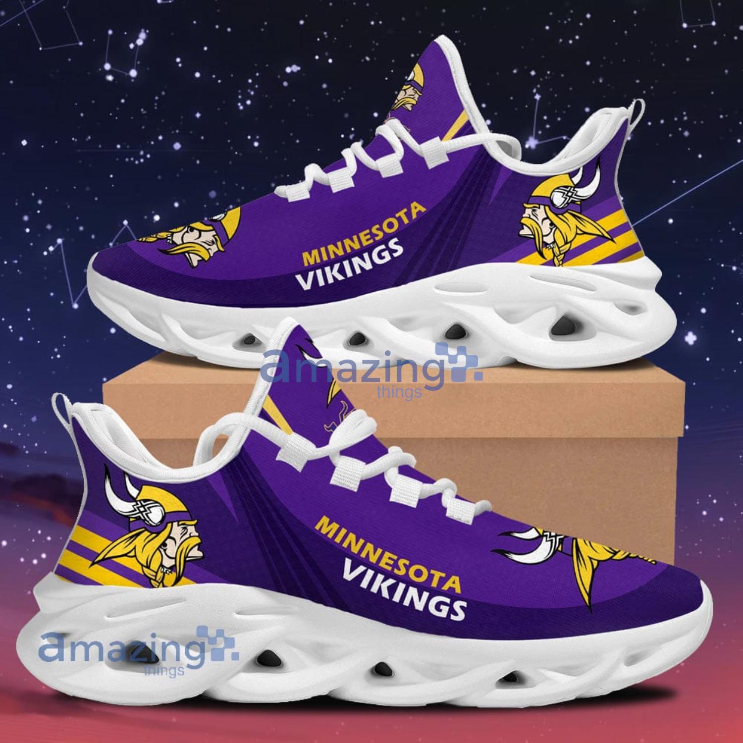 Minnesota Vikings Yellow And Purple Max Soul Sneakers Running Shoes