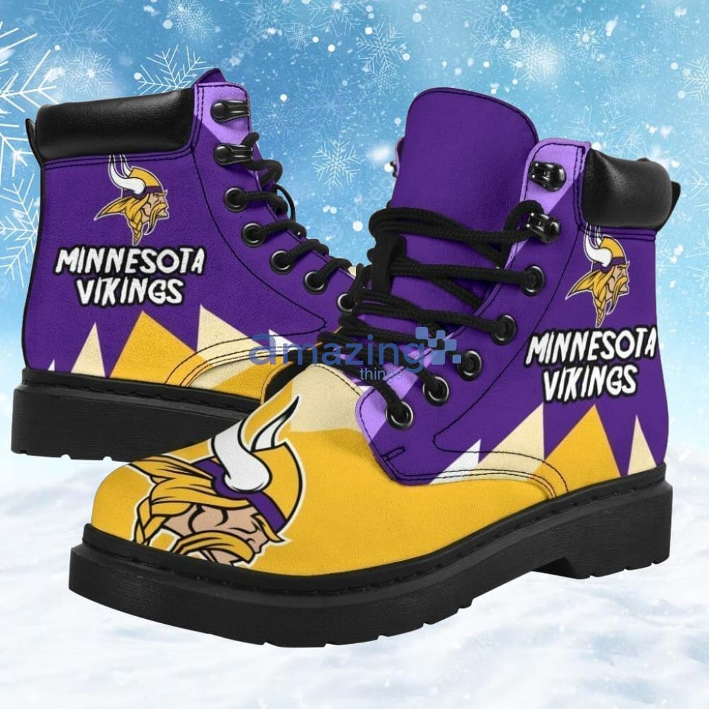 Minnesota Virkings Casual Shoes Vegan Leather Boot Shoes Product Photo 1