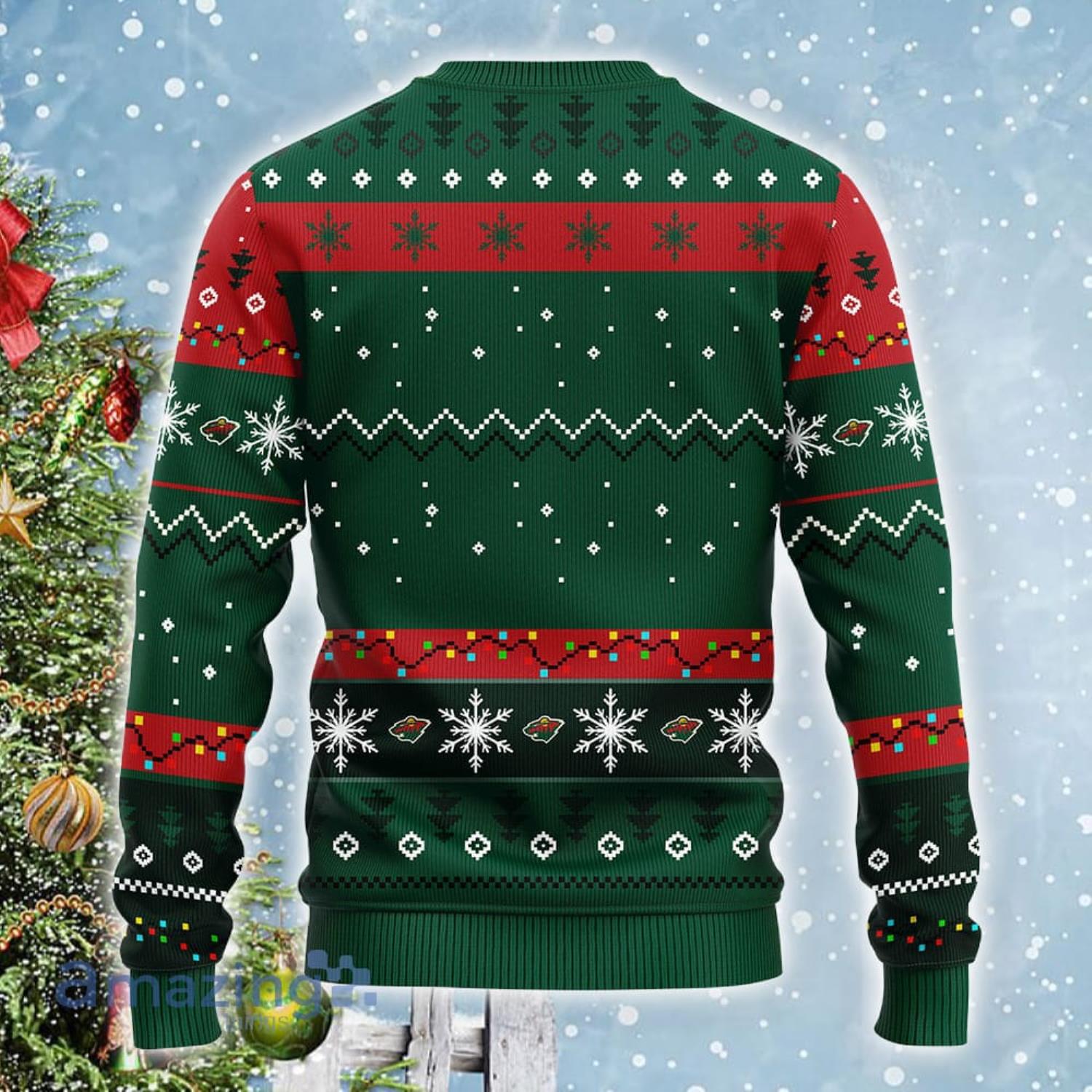 Minnesota Wild NHL Team HoHoHo Mickey Funny Christmas Gift Ugly Christmas Sweater Product Photo 1