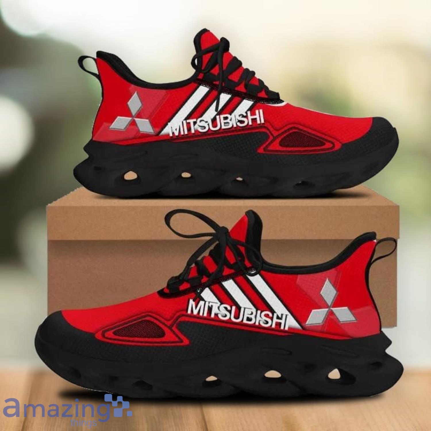 Mitsubishi Max Soul Shoes Running Sneakers For Mitsubishi Car Lovers White Striped image Mitsubishi Max Soul Shoes Running Sneakers For Mitsubishi Car Lovers White Striped Product Photo 2