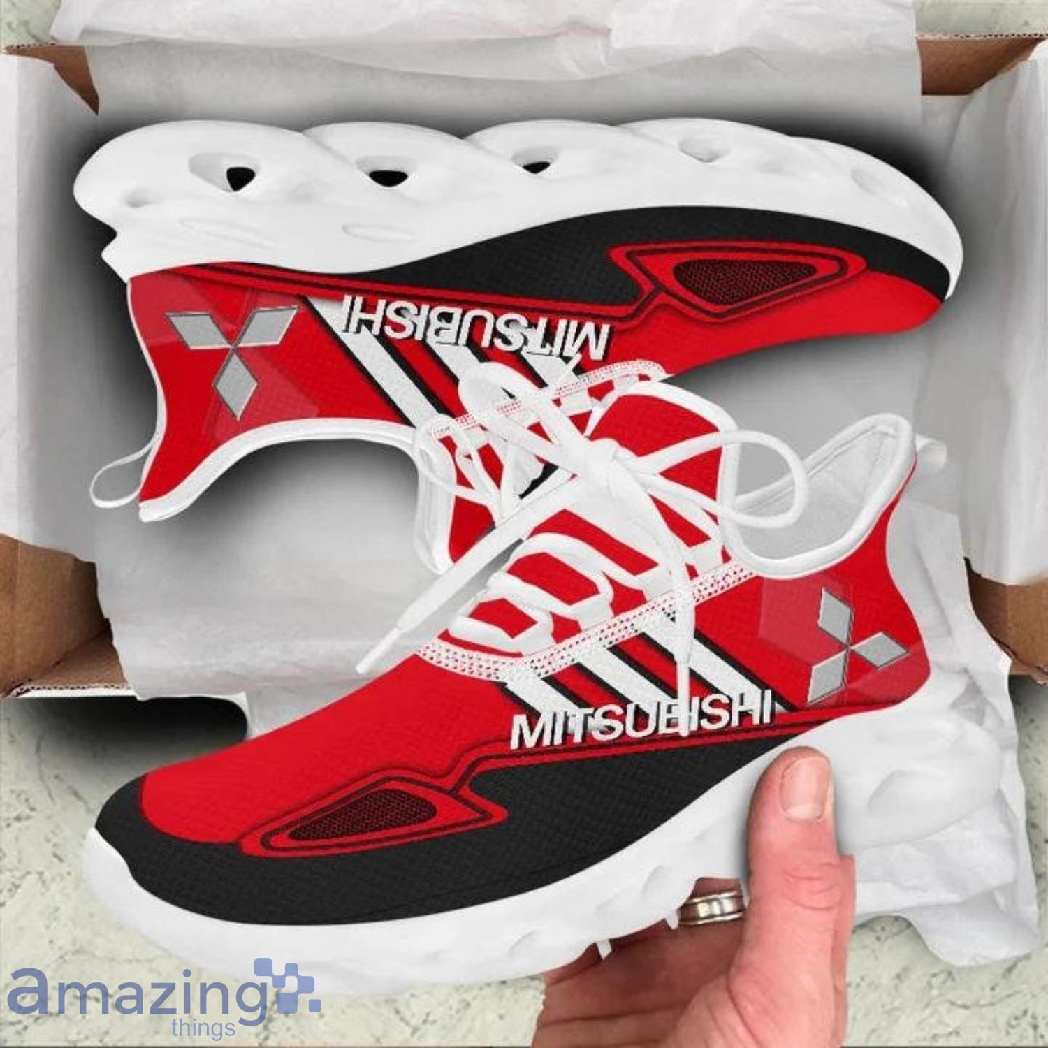 Mitsubishi Max Soul Shoes Running Sneakers For Mitsubishi Car Lovers White Striped image Mitsubishi Max Soul Shoes Running Sneakers For Mitsubishi Car Lovers White Striped Product Photo 5