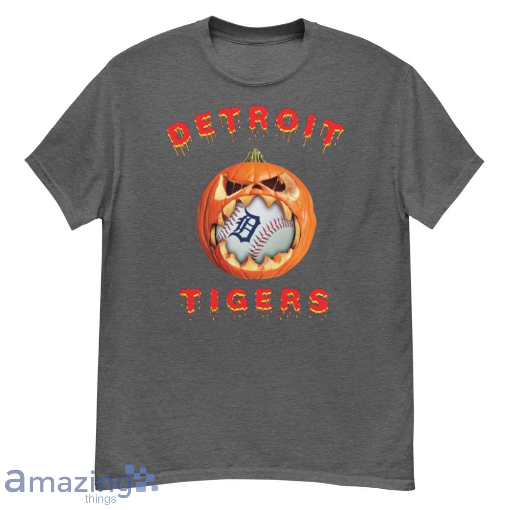 MLB Detroit Tigers Halloween Pumpkin Baseball Sports T Shirt