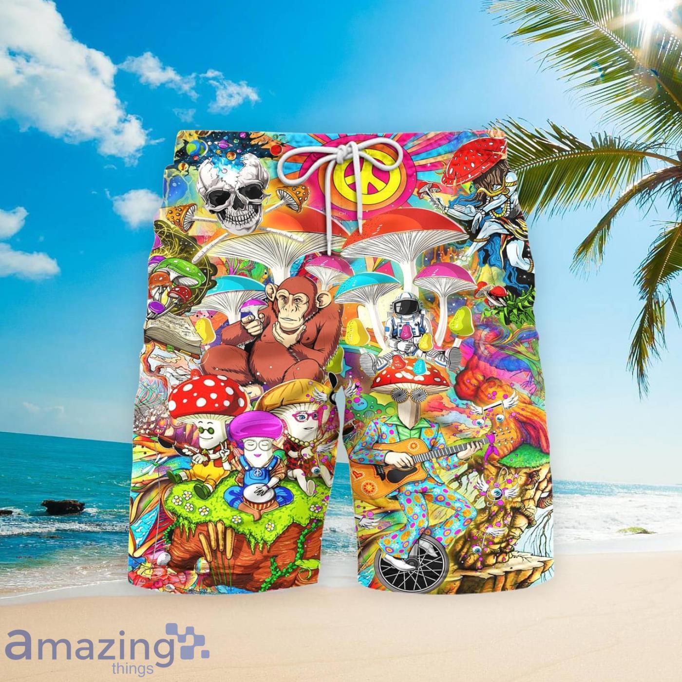 Mushroom Hippie Beach Short For Men Best Gift For Summer Product Photo 1 Mushroom Hippie Beach Short For Men Best Gift For Summer Product Photo 1