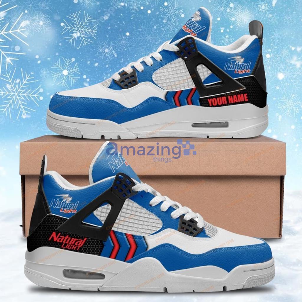 Natural Light Custom Name Air Jordan 4 Sneaker Shoes For Men And Women