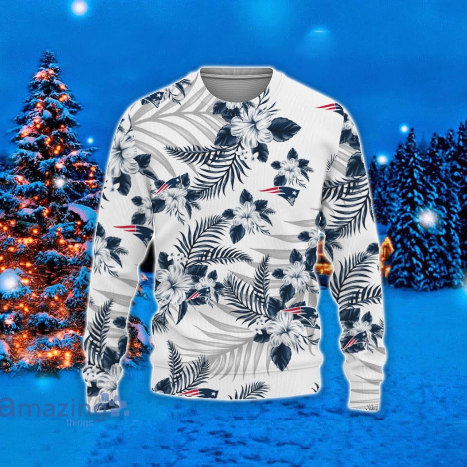 New England Patriots Hawaii Tropical Patterns Ugly Christmas