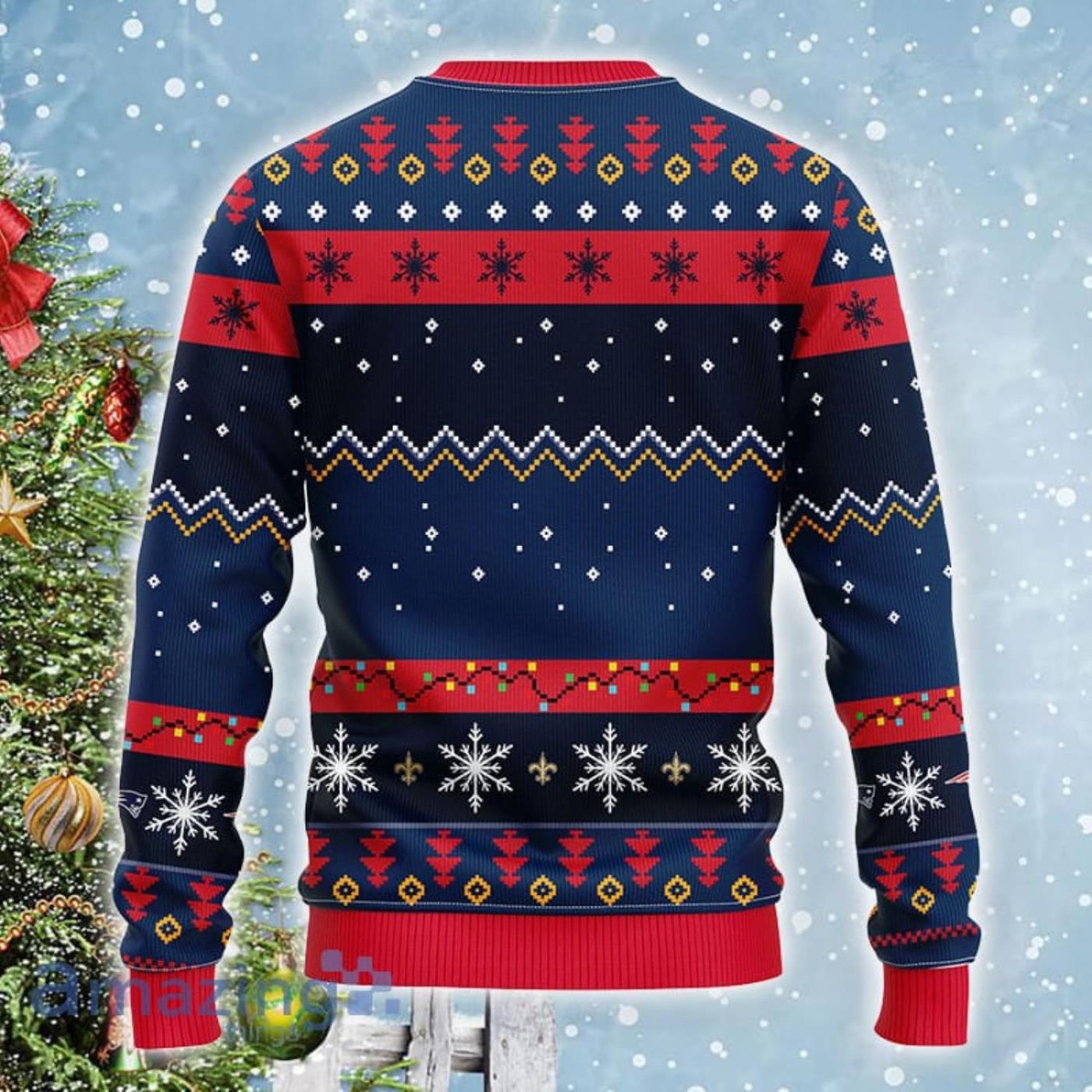 New England Patriots NFL Team Dabbing Santa Claus Funny Christmas Gift Ugly Christmas Sweater image New England Patriots NFL Team Dabbing Santa Claus Funny Christmas Gift Ugly Christmas Sweater Product Photo 2