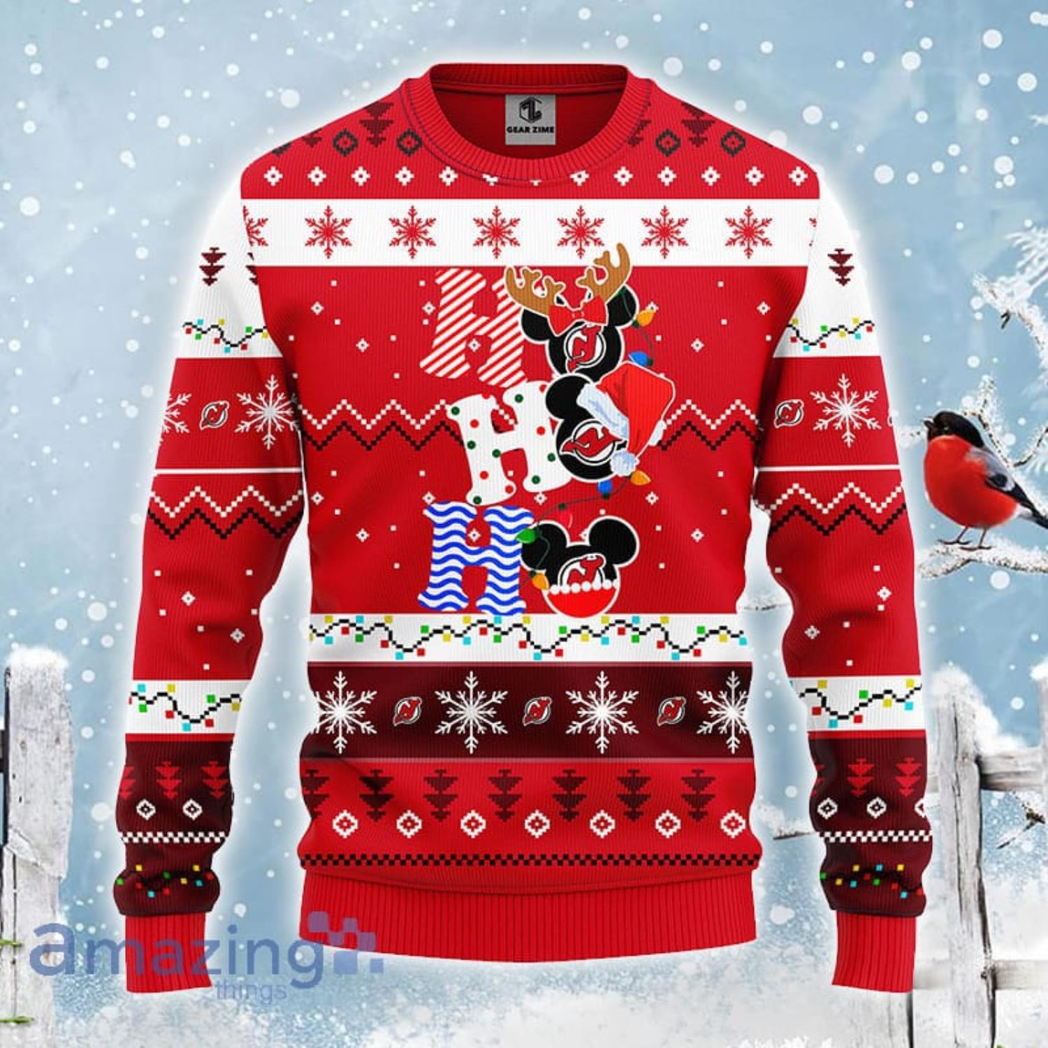 Minnesota Wild NHL Team HoHoHo Mickey Funny Christmas Gift Ugly