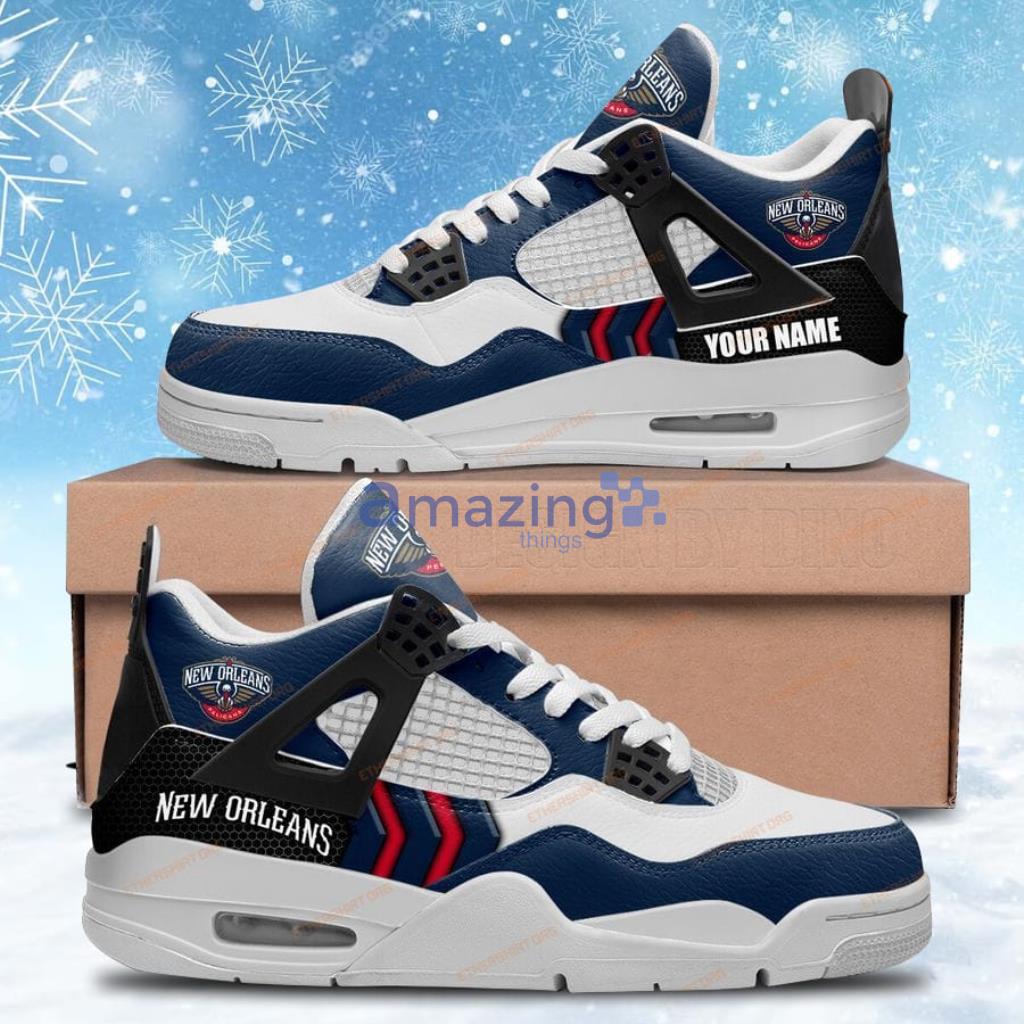 New Orleans Pelicans Custom Name Air Jordan 4 Sneaker Shoes For Men And Women Product Photo 1