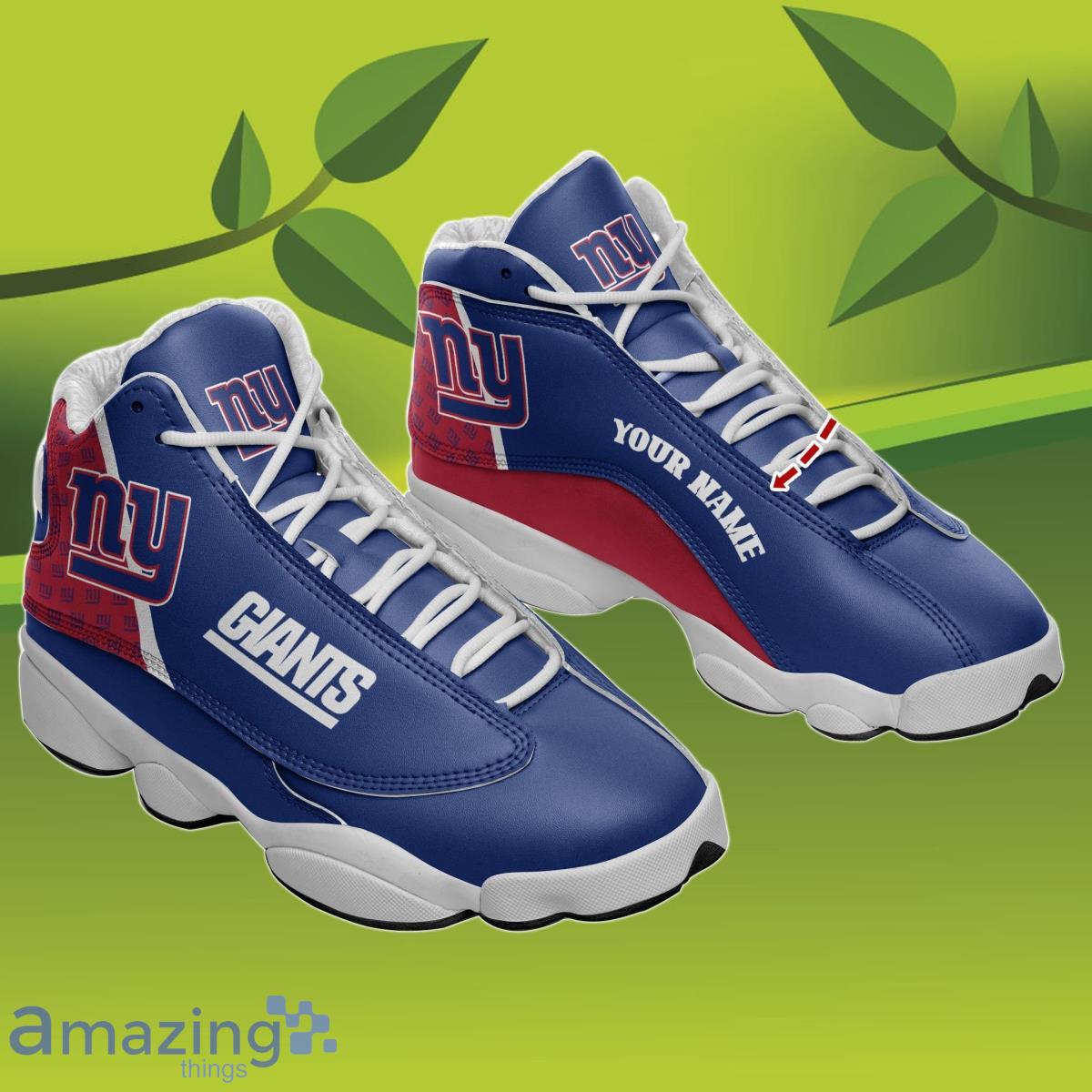 Custom Name New York Giants Football NFL Air Jordan 13 Shoes