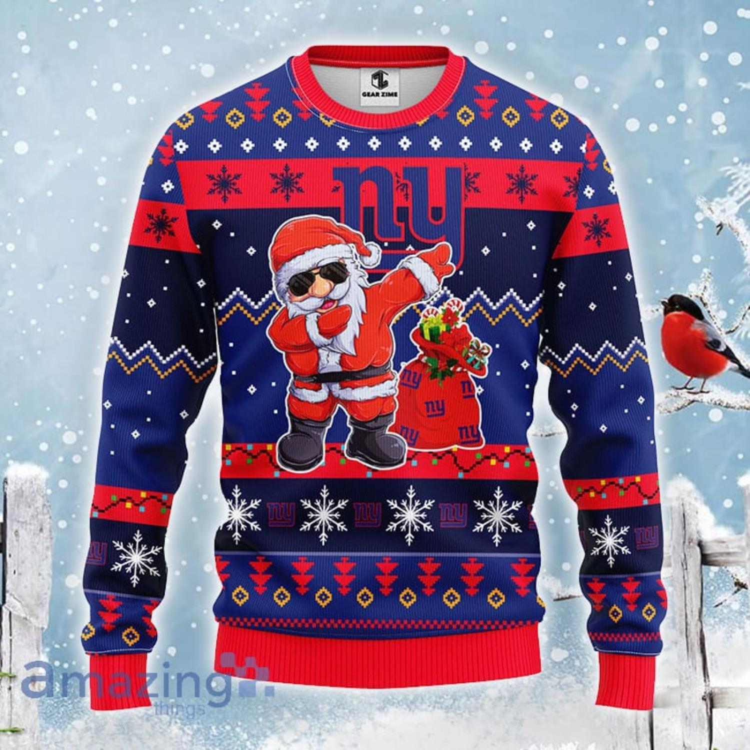 New York Giants NFL Team Dabbing Santa Claus Funny Christmas Gift Ugly  Christmas Sweater