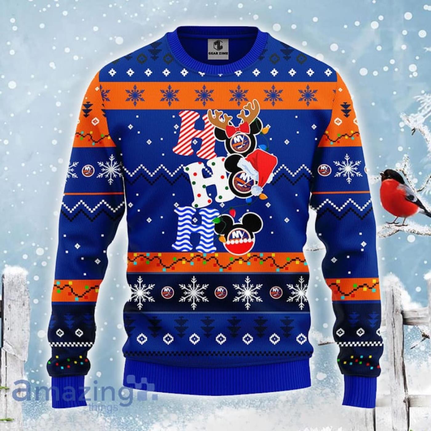 New York Islanders Mickey Mouse Champions Football Funny 3D Sweater For Men  And Women Gift Christmas - Banantees