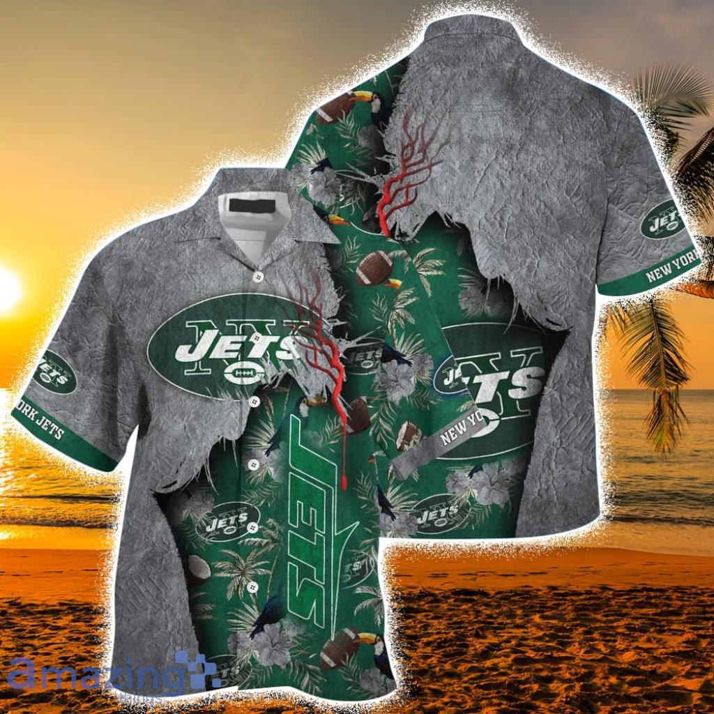 New York Jets Hawaiian Button Up Shirt