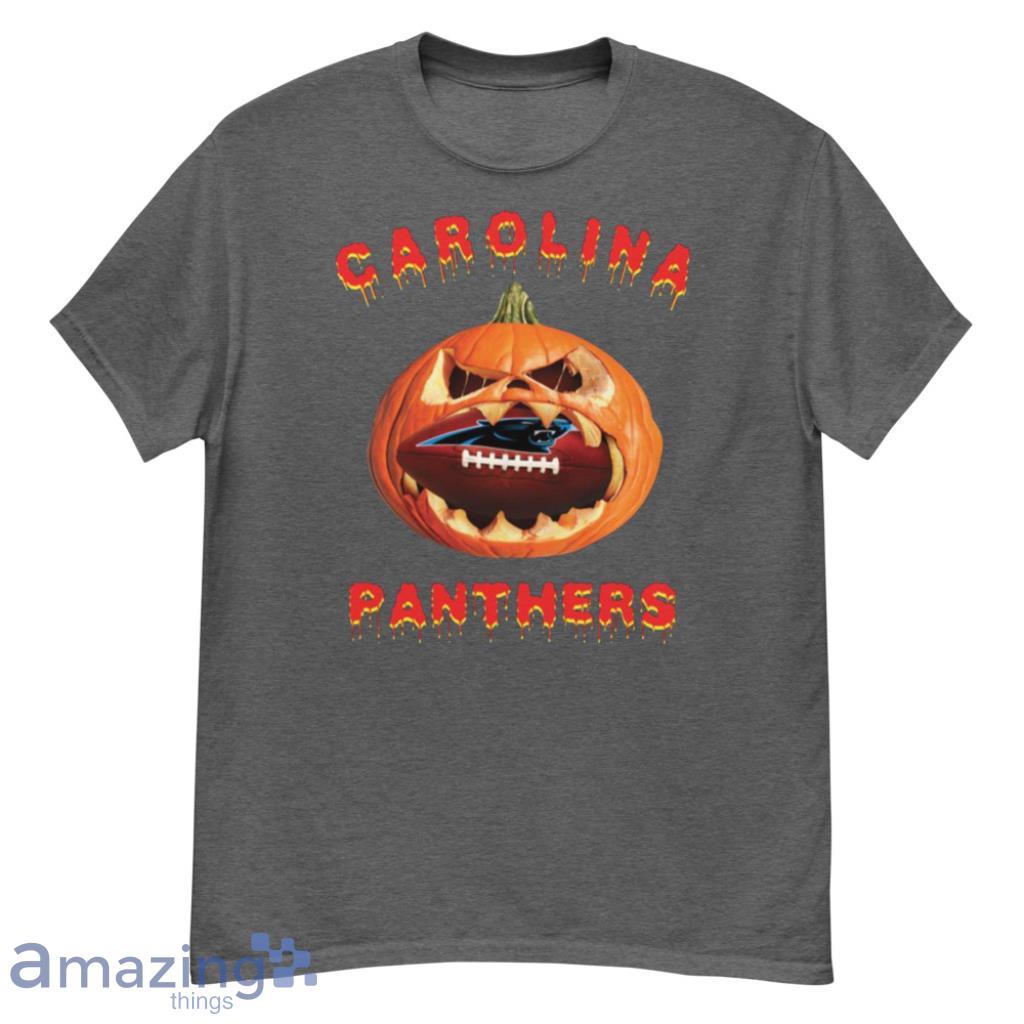 NFL Carolina Panthers Halloween Pumpkin Football Sports T Shirt Product Photo 1