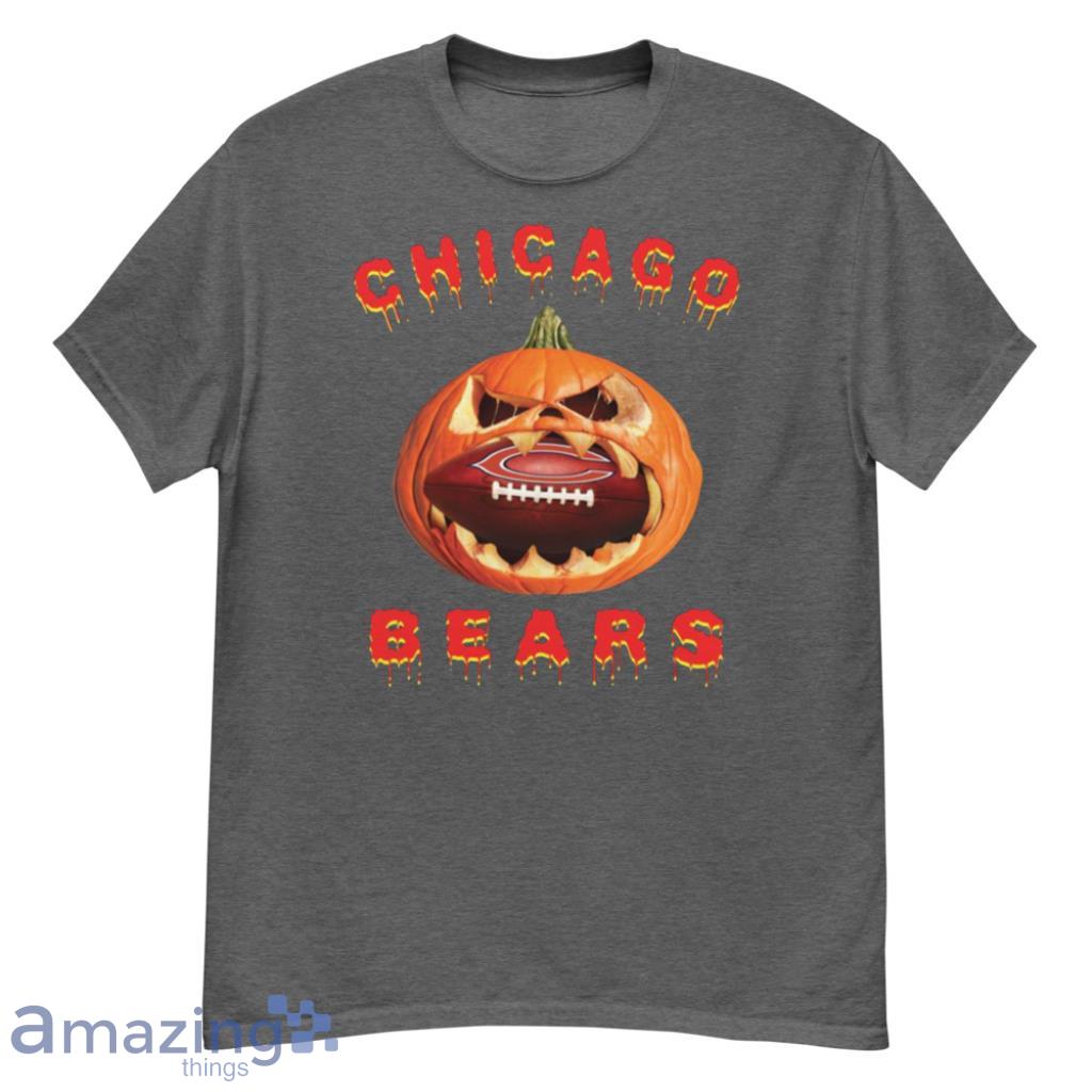 NFL Team Apparel Size Large Chicago Bears Halloween Pumpkin Black T Shirt