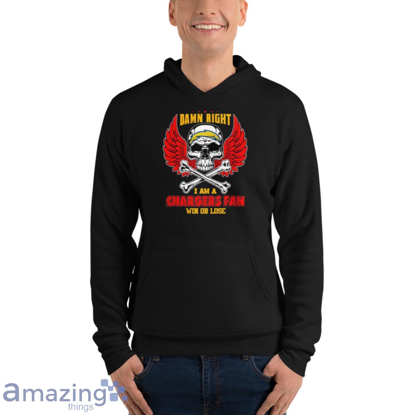 Personalized Los Angeles Chargers Damn Right Skull Full Printing