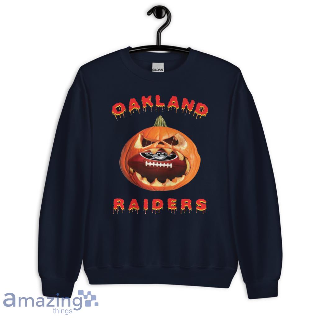 NFL Oakland Raiders Halloween Pumpkin Football Sports T Shirt image NFL Oakland Raiders Halloween Pumpkin Football Sports T Shirt Product Photo 5