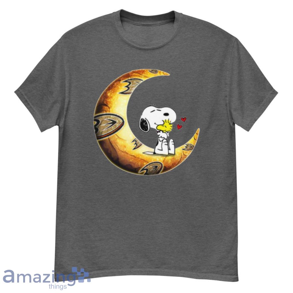 NHL Hockey Anaheim Ducks I Love Snoopy To The Moon And Back Shirt T Shirt Product Photo 1