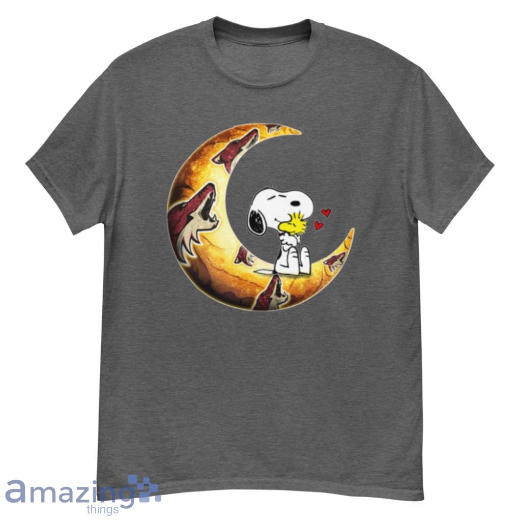 NHL Hockey Arizona Coyotes I Love Snoopy To The Moon And Back Shirt T Shirt Product Photo 1