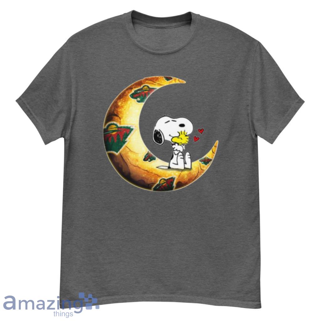 NHL Hockey Minnesota Wild I Love Snoopy To The Moon And Back Shirt T Shirt Product Photo 1