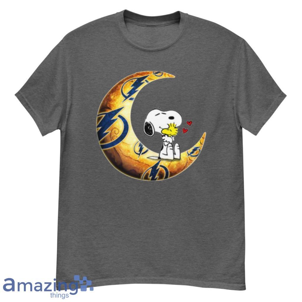 Nhl Hockey Tampa Bay Lightning I Love Snoopy To The Moon And Back T Shirt T Shirt Product Photo 1