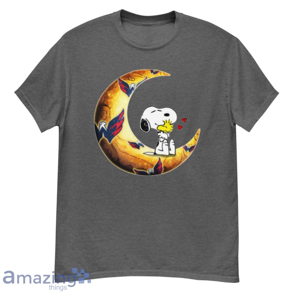 NHL Hockey Washington Capitals I Love Snoopy To The Moon And Back Shirt T Shirt Product Photo 1