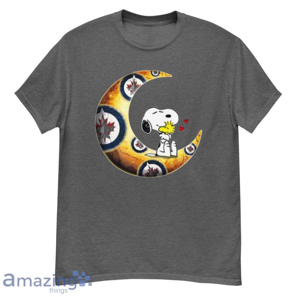 NHL Hockey Winnipeg Jets I Love Snoopy To The Moon And Back Shirt T Shirt Product Photo 1