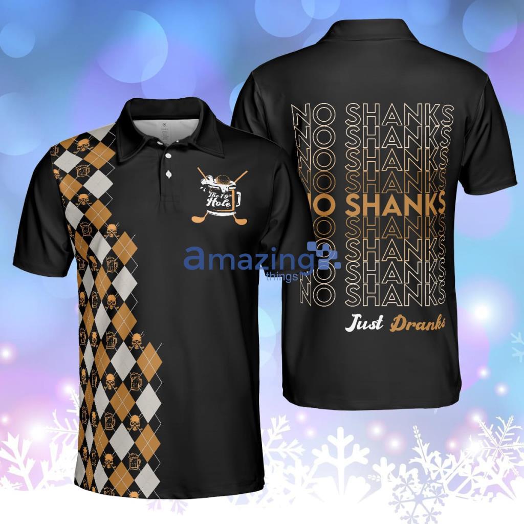 No Shanks Just Dranks The 19th Hole Polo Shirt Argyle Pattern Beer Polo Shirt Product Photo 1
