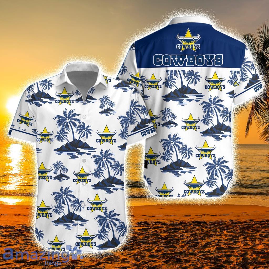 NRL North Queensland Cowboys Hawaiian Shirt Aloha Shirt Coconut Island