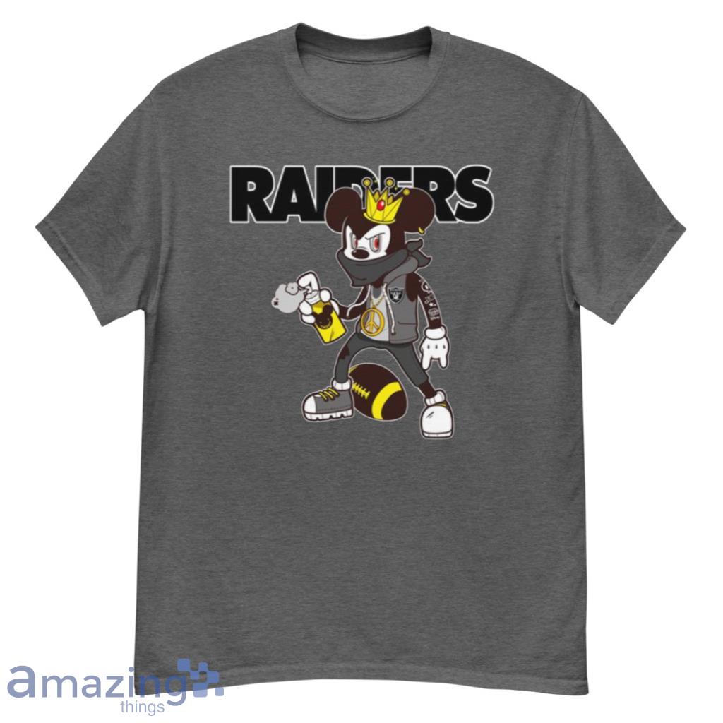 Oakland Raiders NFL Football Mickey Peace Sign Sports T Shirt Product Photo 1