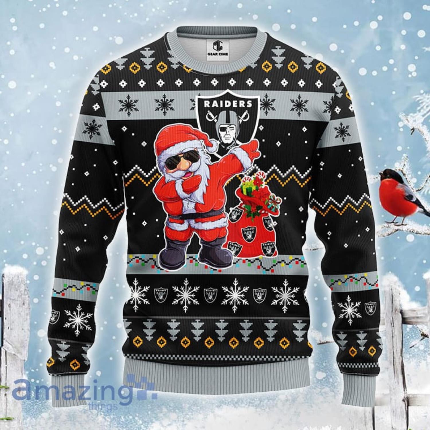 Oakland Raiders NFL Team Dabbing Santa Claus Funny Christmas Gift Men And  Women Ugly Christmas Sweater - Freedomdesign