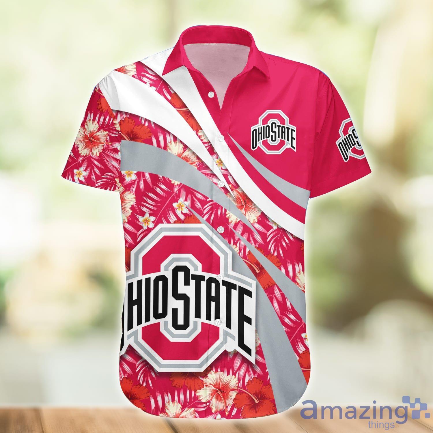Ohio State Buckeyes NCAA Flower Custom Hawaiian Shirt 3D Shirt