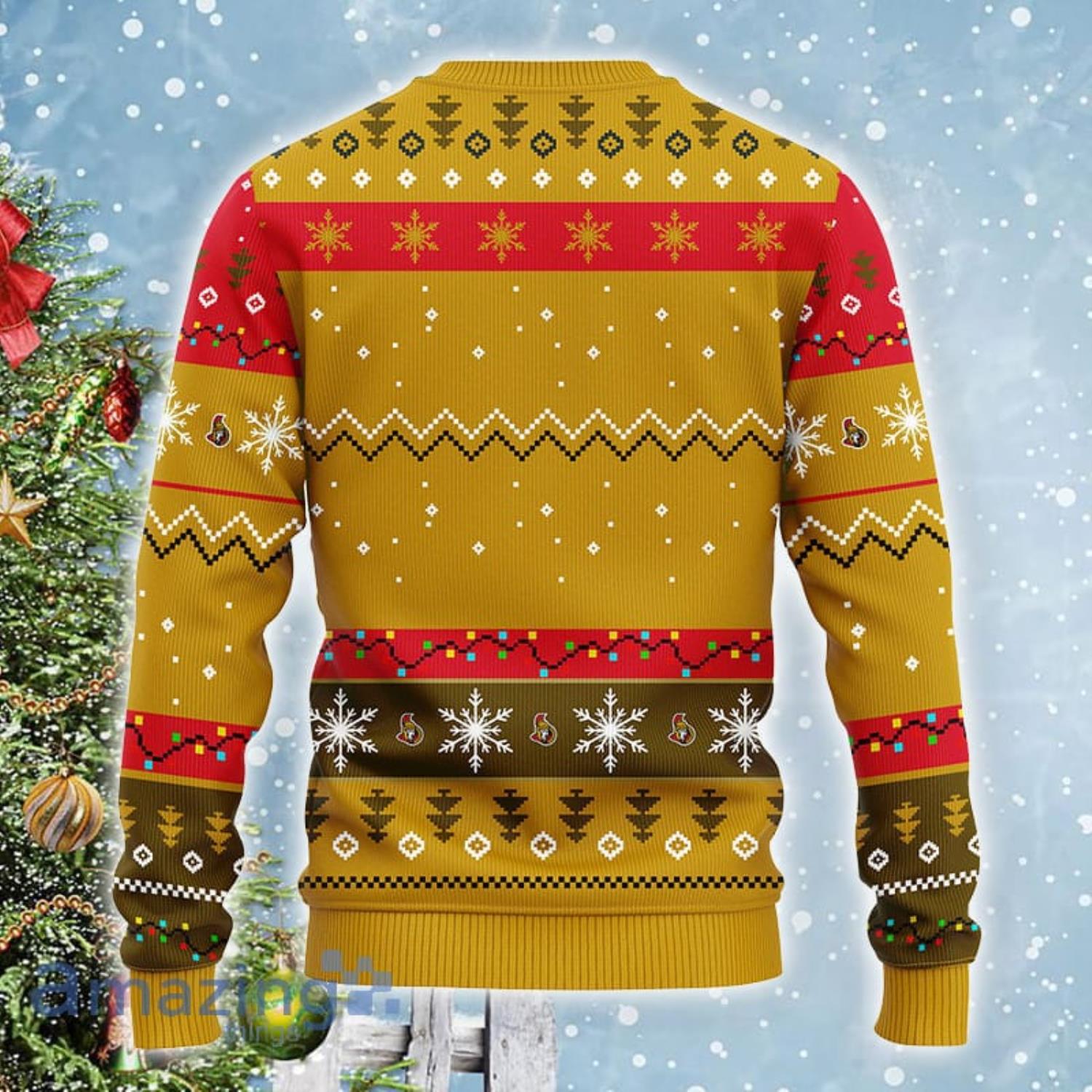 Ottawa Senators NHL Team Dabbing Santa Claus Funny Christmas Gift Ugly Christmas Sweater Product Photo 1