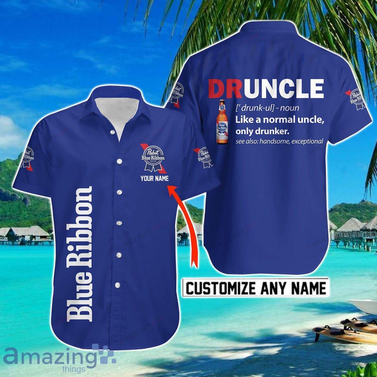 Pabst Blue Ribbon Druncle Custom Name Hawaiian Shirt Best For Men And Women Product Photo 1