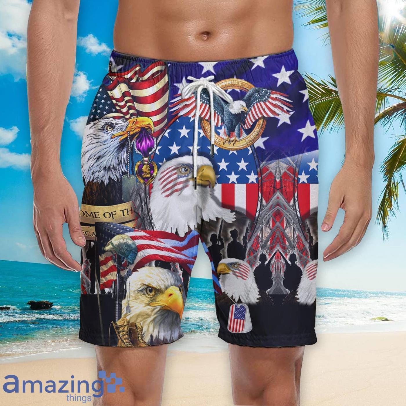 Patriotic Eagle Beach Short For Men Best Gift For Summer image Patriotic Eagle Beach Short For Men Best Gift For Summer Product Photo 3