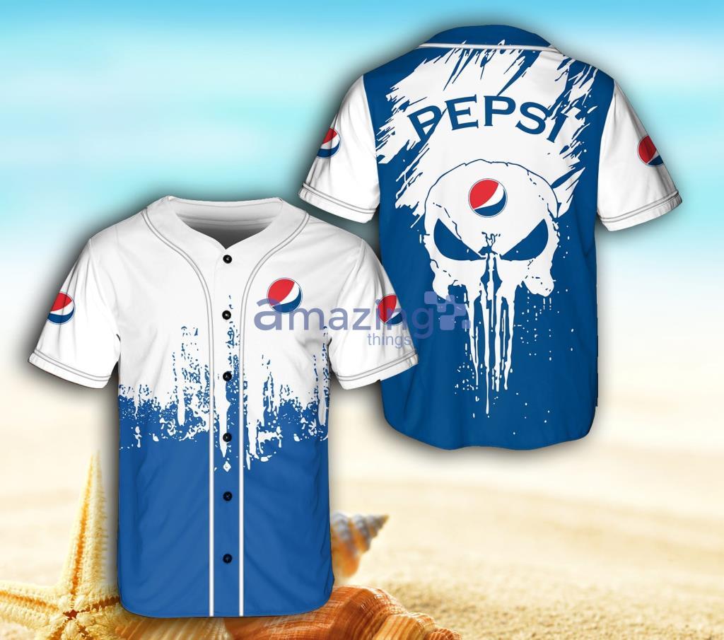 Pepsi Logo Skull Baseball Jersey Shirt Gift For Men And Women