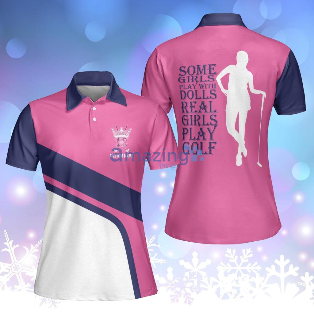 Personalized American Flag Golf Polo For Women, Womens Golf Shirts Short Sleeve Polo Shirt Product Photo 1