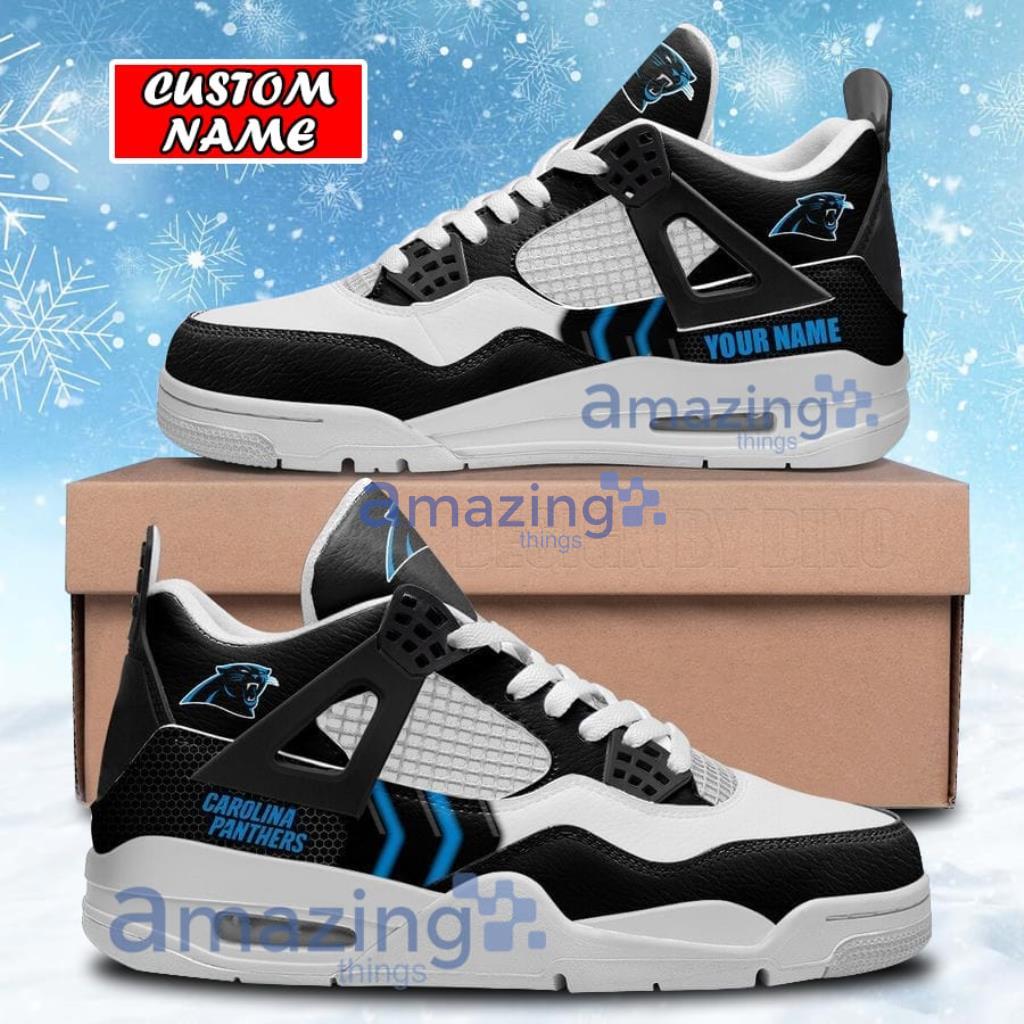 Personalized Carolina Panthers Air Jordan 4 Sneakers Shoes Gift For Men And Women Product Photo 1
