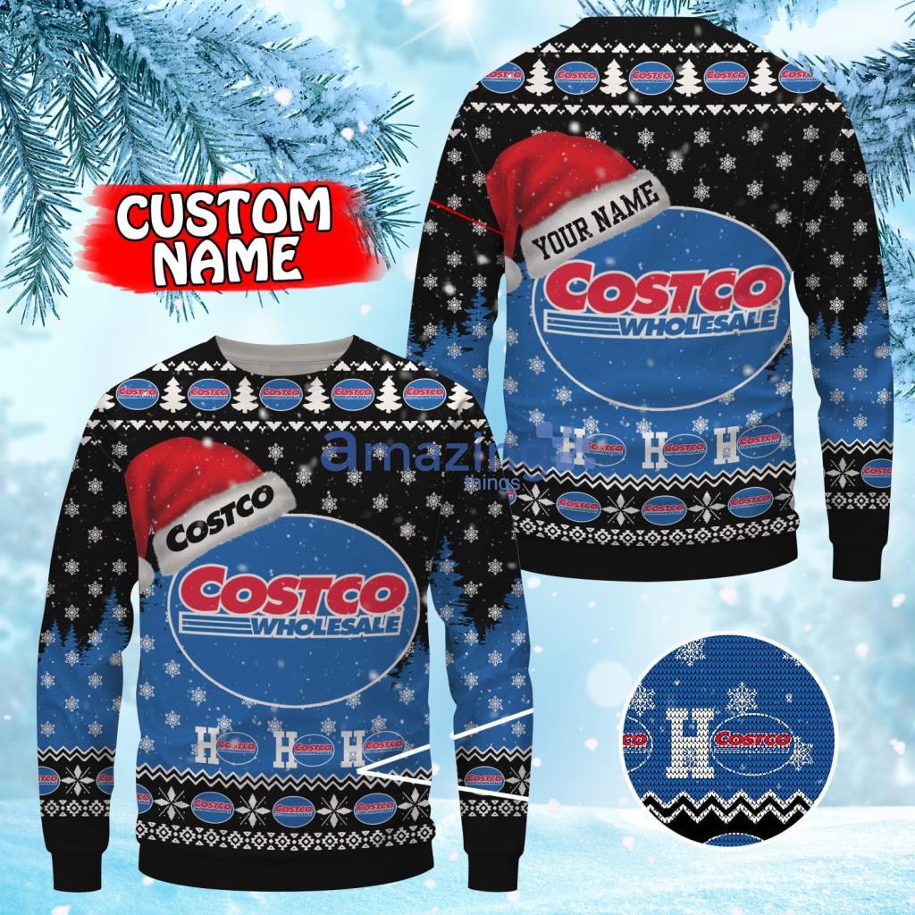 Personalized Costco Logo Hat Santa Christmas Ugly Sweater 3D Gift For Men And Women Uniform Product Photo 1