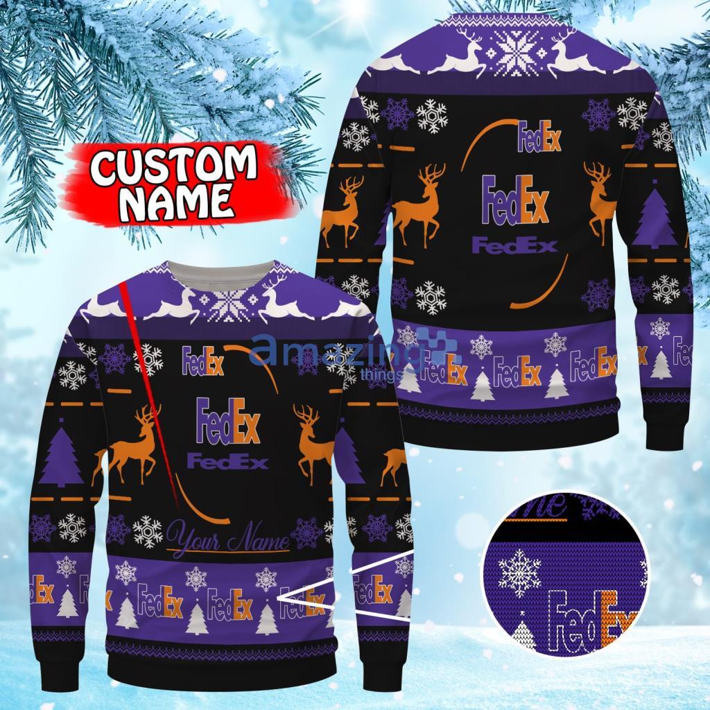 Personalized Fedex Logo Black Christmas Ugly Sweater 3D Gift For Men And Women Uniform Product Photo 1
