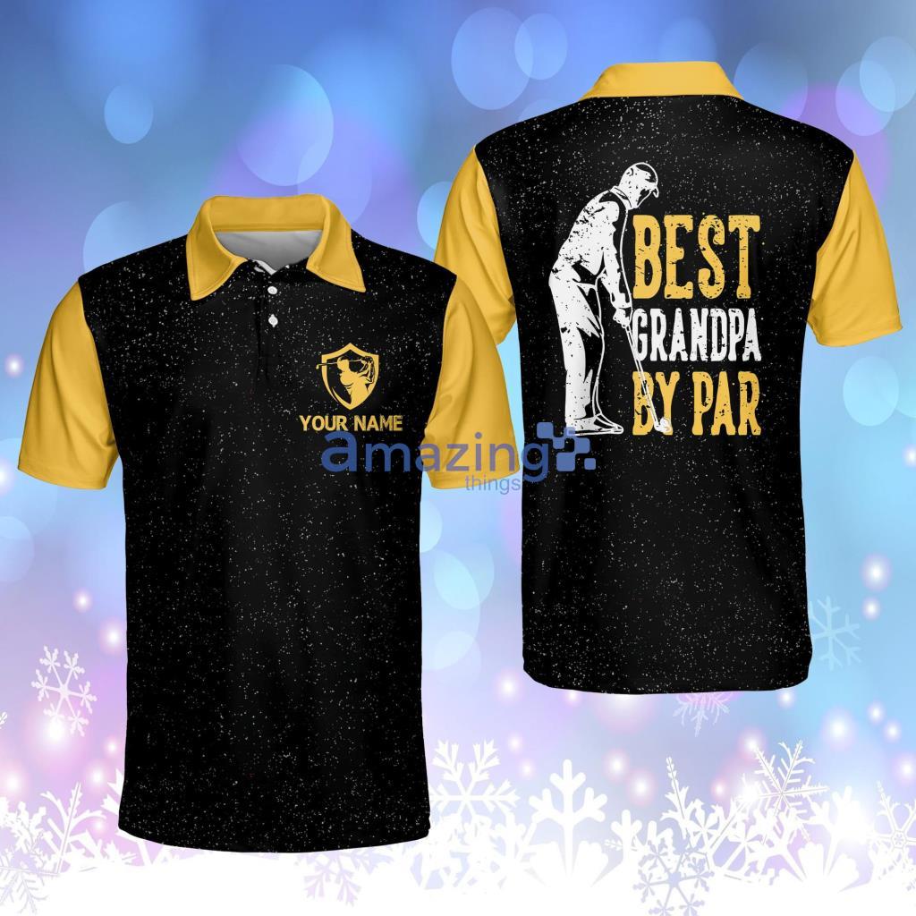 Personalized Funny Golf Shirts For Men Best Grandpa By Par Mens Golf Polo Shirt Product Photo 1