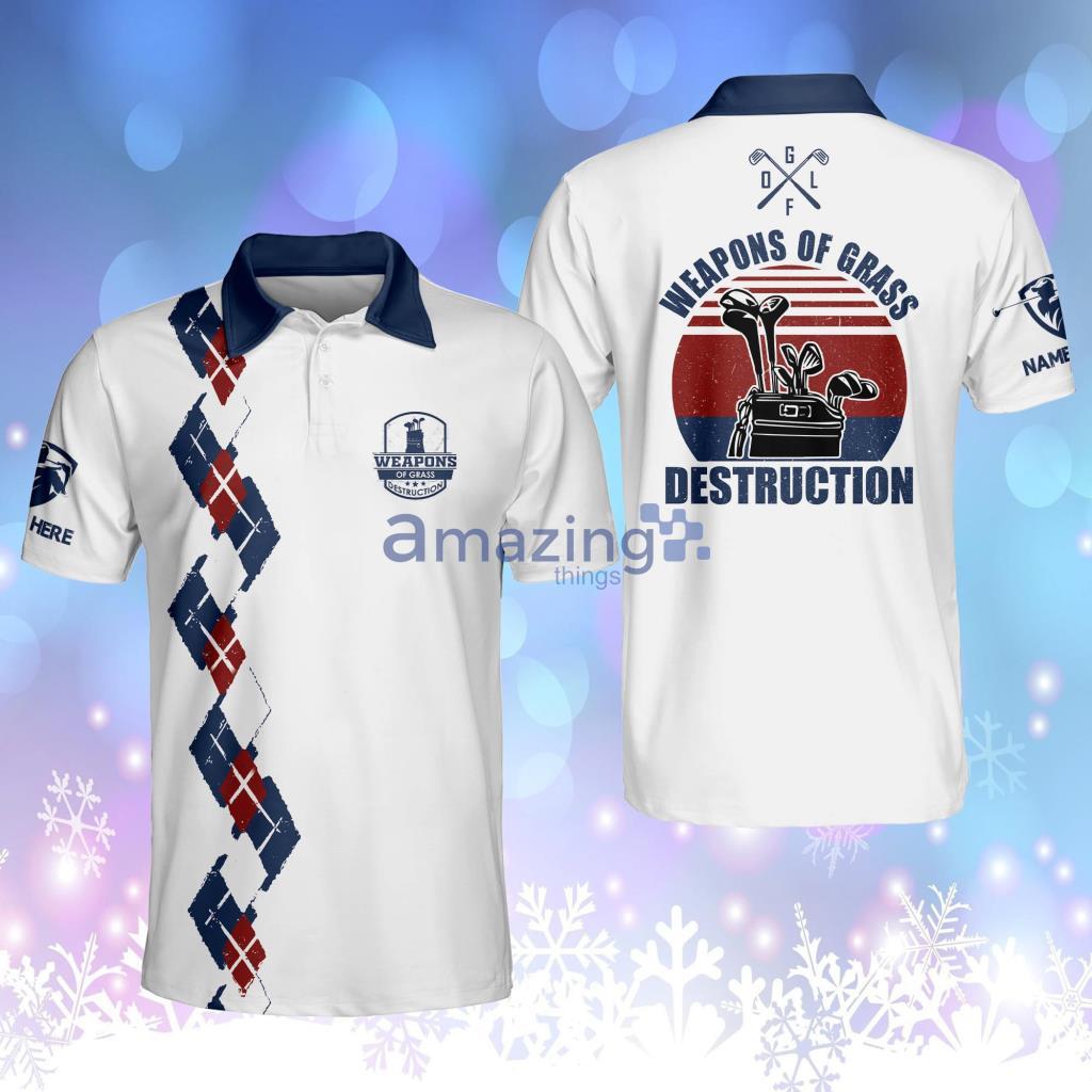Personalized Funny Golf Shirts For Men Club Grass Destruction Mens Golf Polo Shirt Product Photo 1
