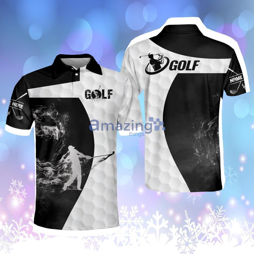 Personalized Funny Golf Shirts For Men Golfer With Smoke Mens Golf Polo Shirt Product Photo 1
