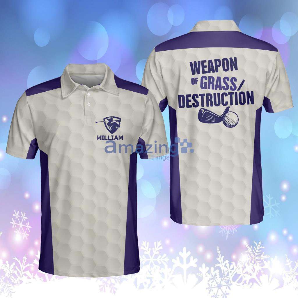 Personalized Funny Golf Shirts For Men Grass Destruction Mens Golf Polo Shirt Product Photo 1
