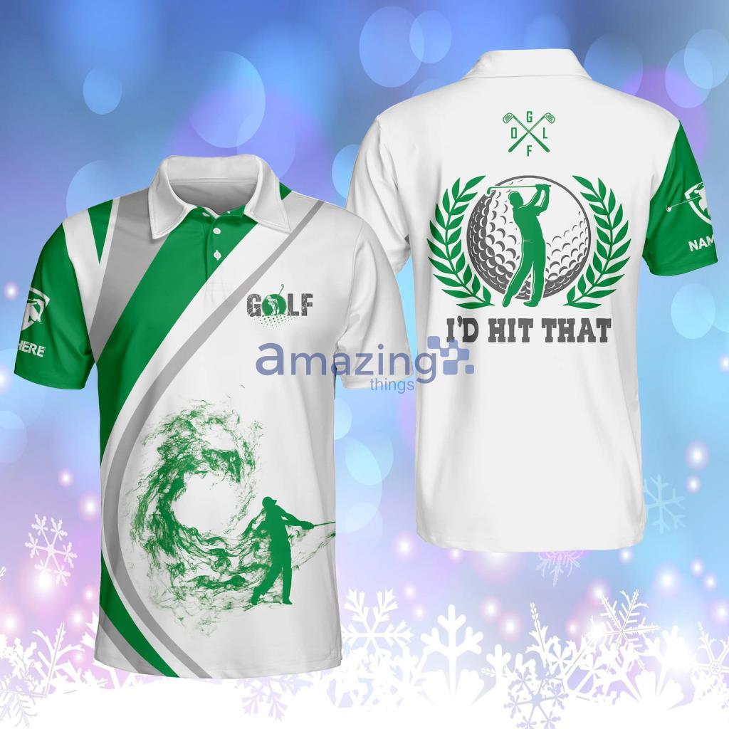Personalized Funny Golf Shirts For Men Id Hit That Golfer With Smoke Mens Golf Polo Shirt Product Photo 1
