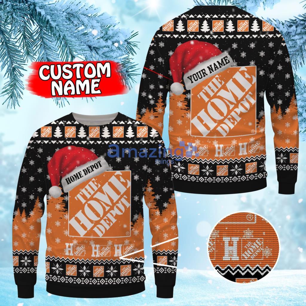 Personalized Home Depot Logo Hat Santa Christmas Ugly Sweater 3D Gift For Men And Women Uniform Product Photo 1