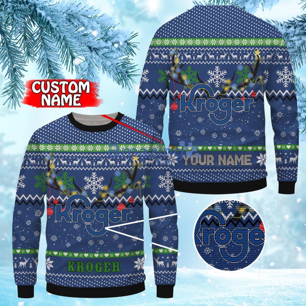 Personalized Kroger Christmas Ugly Sweater 3D Gift For Men And Women Product Photo 1