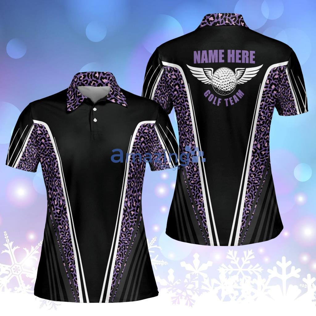 Personalized Leopard Pattern Womens Short Sleeve, Golf Team Polo Shirt Product Photo 1