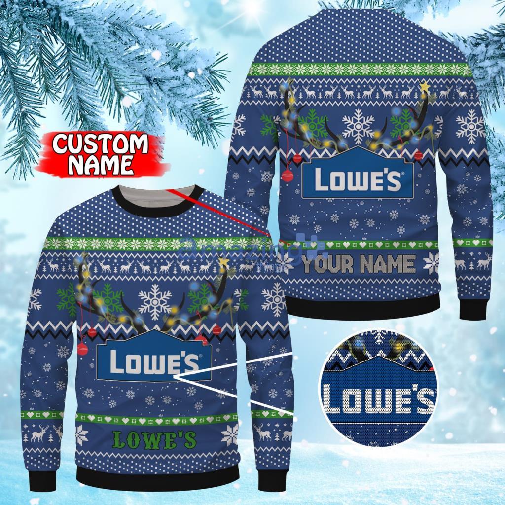 Personalized Lowe's Logo Christmas Ugly Sweater 3D Gift For Men And Women Product Photo 1